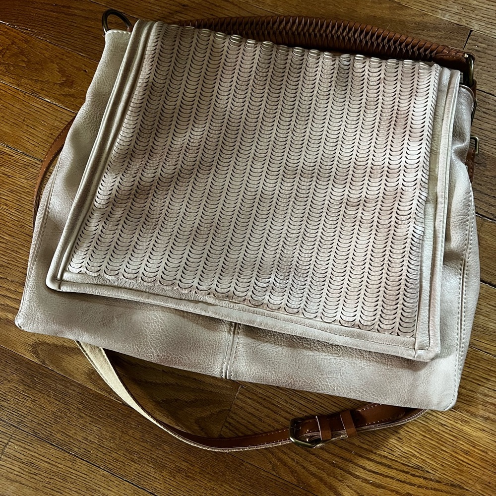 Free People Scalloped Messenger Bag with two handles